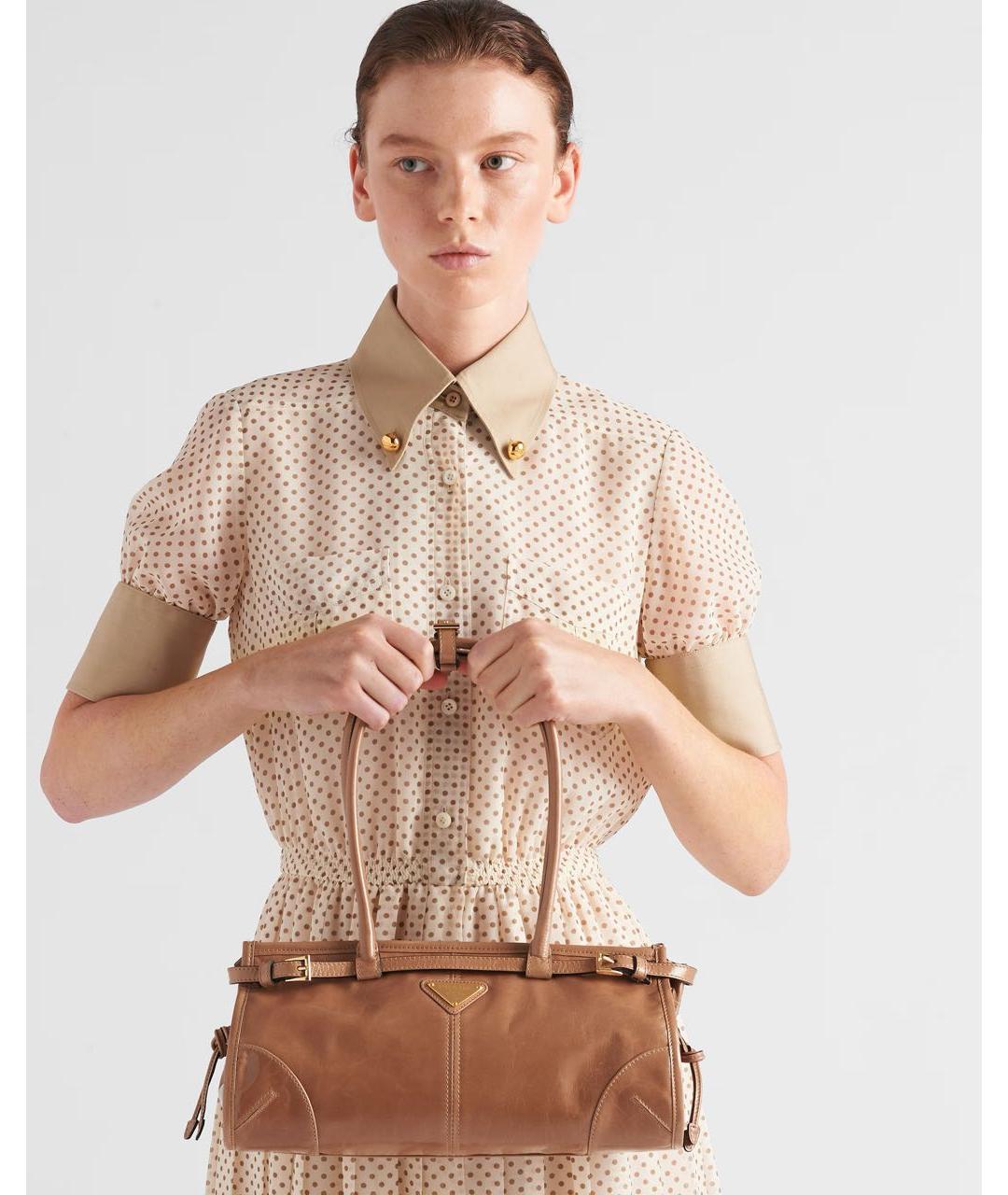 PRADA Коричневая кожаная сумка через плечо, фото 2