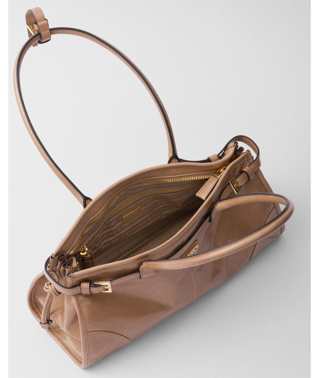 PRADA Коричневая кожаная сумка через плечо, фото 5