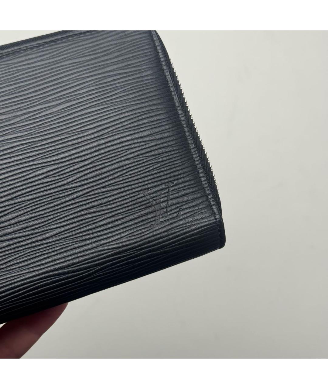 LOUIS VUITTON Черный кожаный кошелек, фото 2