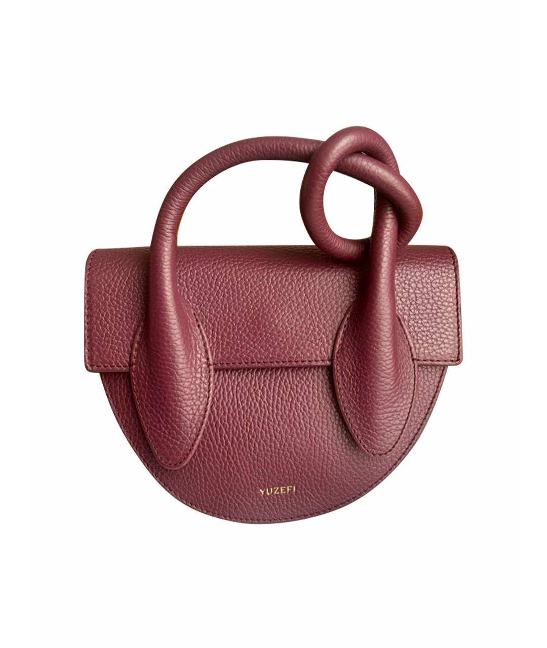 YUZEFI Бордовая кожаная сумка через плечо, фото 1