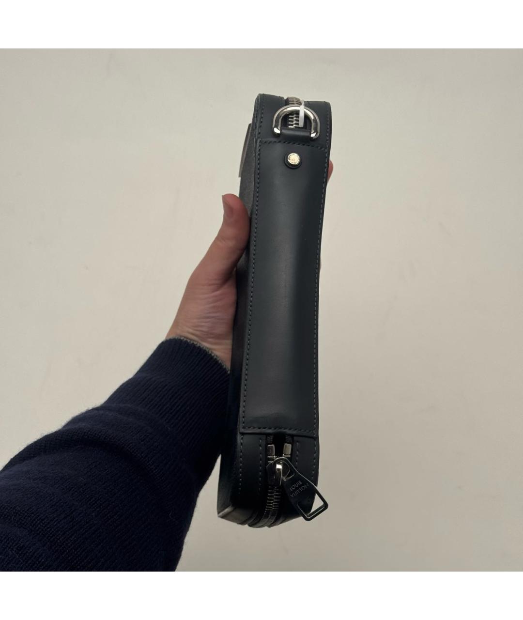 LOUIS VUITTON Темно-синий кожаный кошелек, фото 4