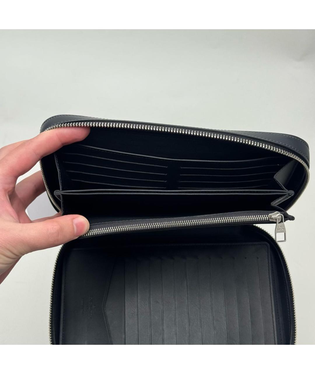 LOUIS VUITTON Темно-синий кожаный кошелек, фото 7