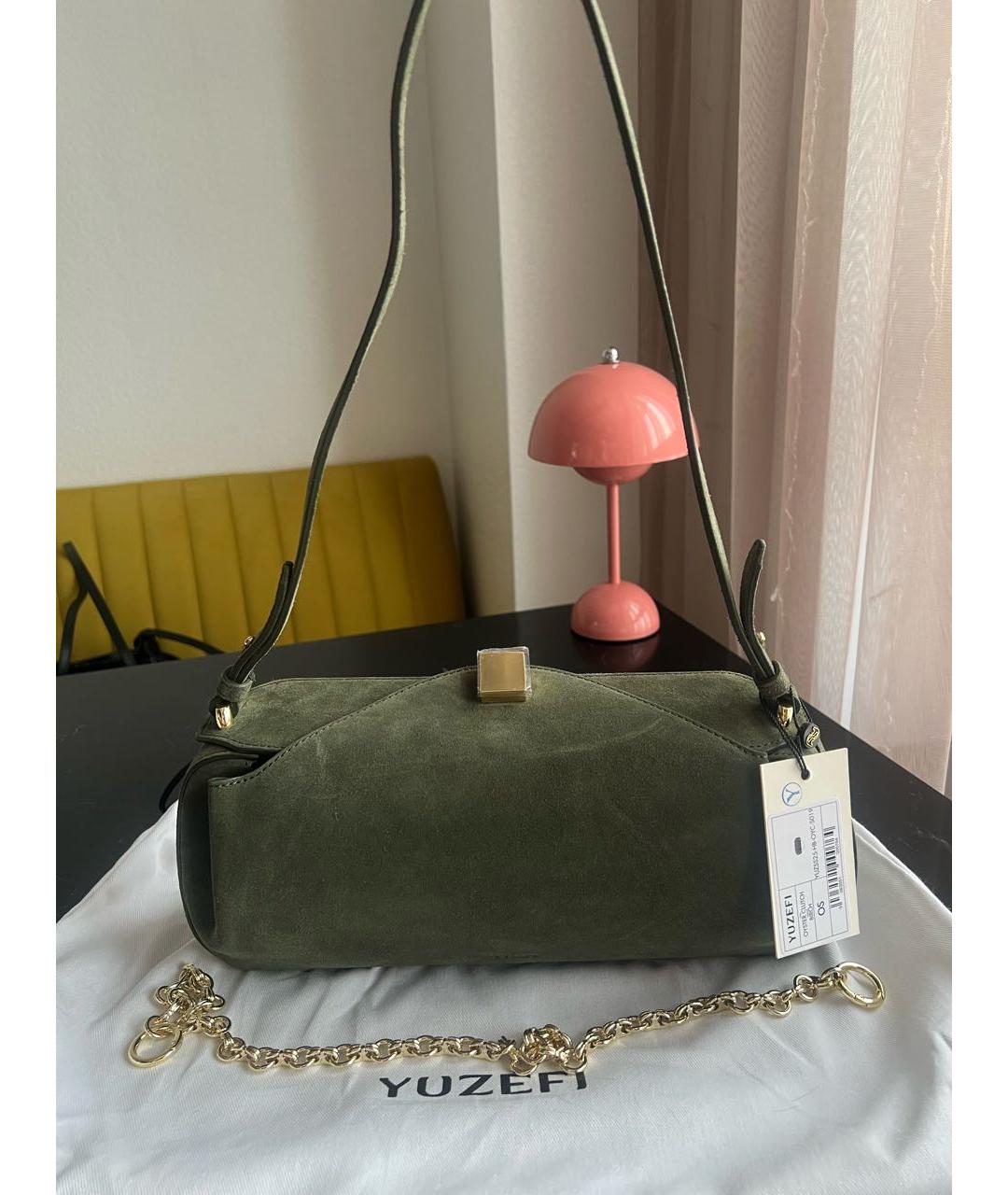 YUZEFI Зеленая замшевая сумка через плечо, фото 2