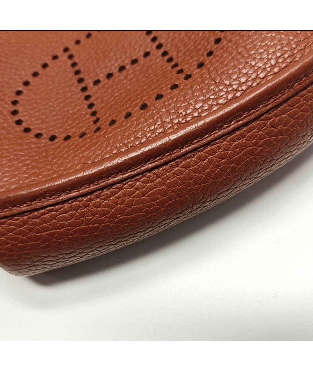 HERMES Коричневая кожаная сумка через плечо, фото 8