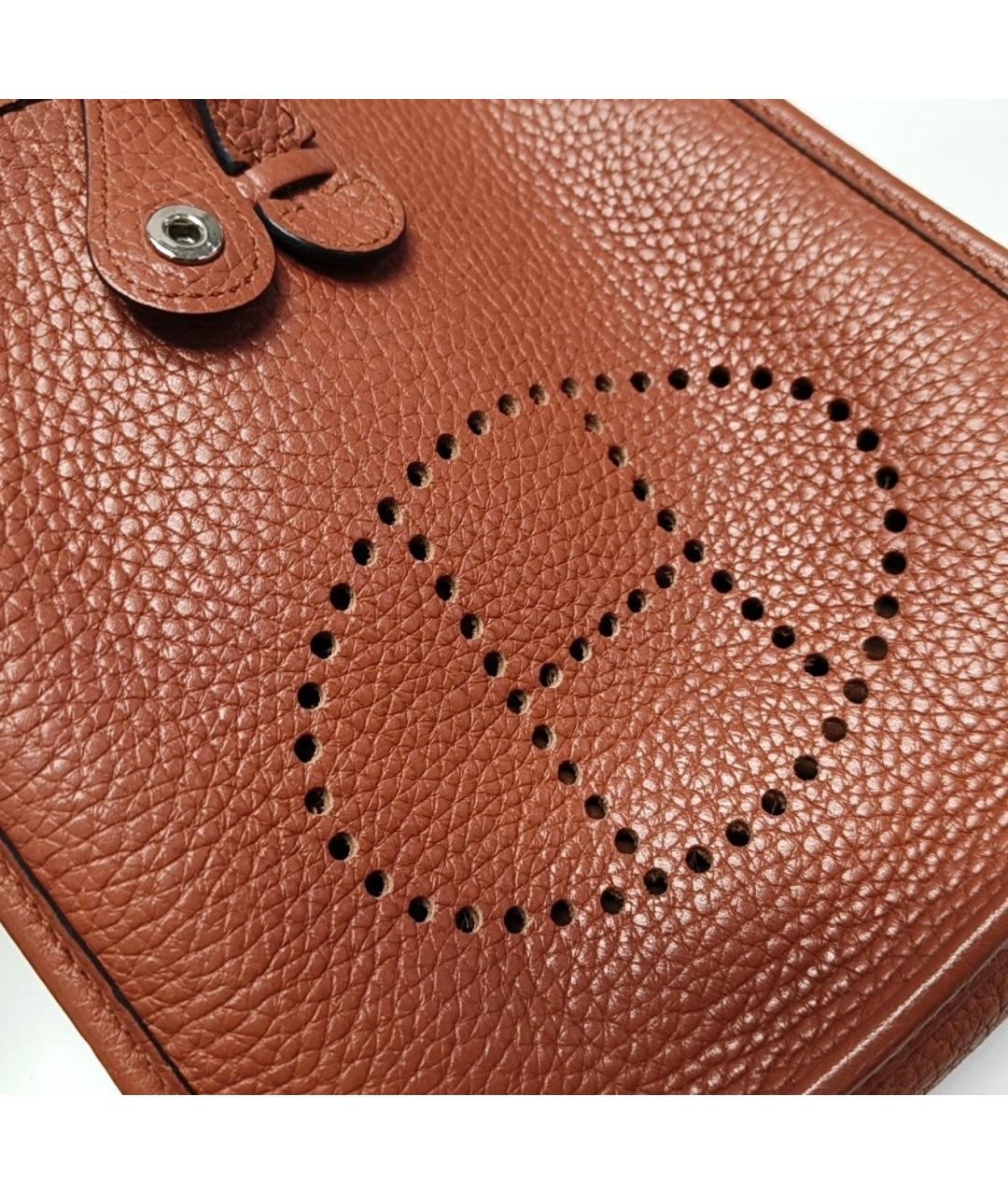 HERMES Коричневая кожаная сумка через плечо, фото 6