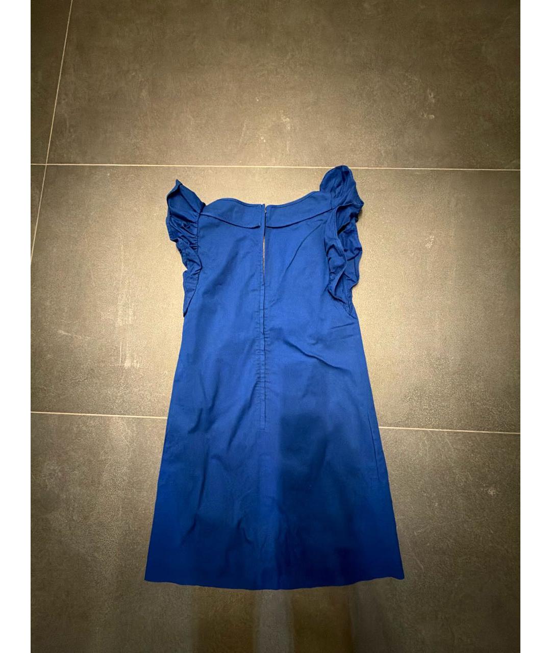 RED VALENTINO Синее хлопковое повседневное платье, фото 2