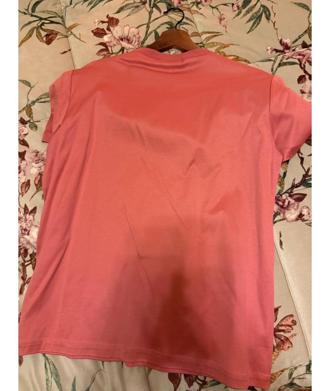 LORO PIANA Розовая хлопковая футболка, фото 2