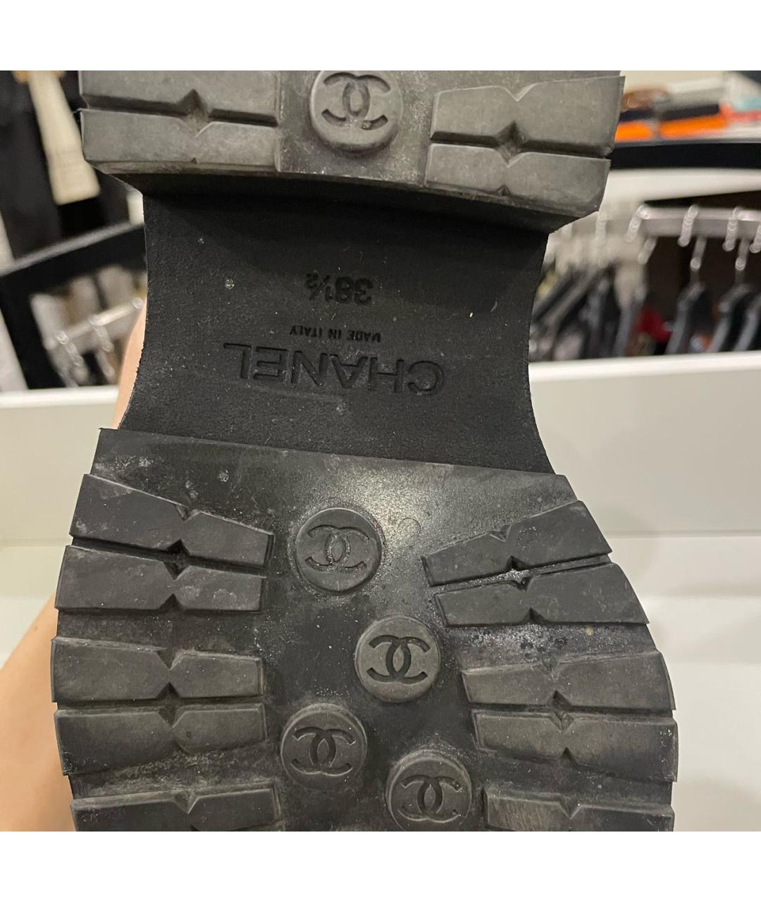 CHANEL Черные кожаные лоферы, фото 4