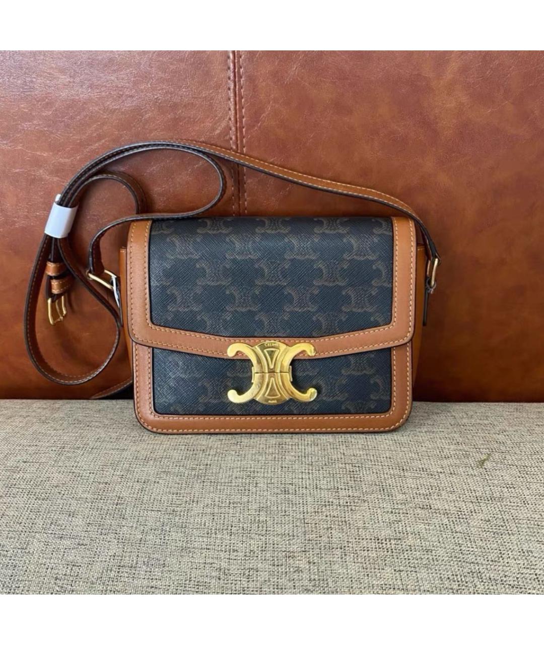 CELINE Коричневая сумка через плечо, фото 2