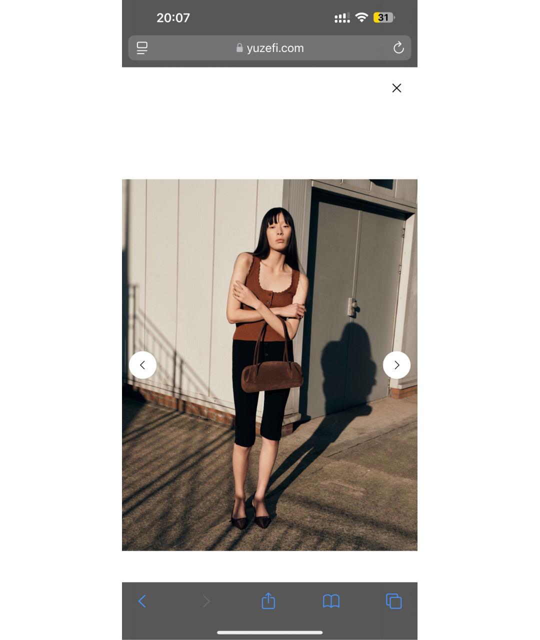 YUZEFI Коричневая замшевая сумка через плечо, фото 7