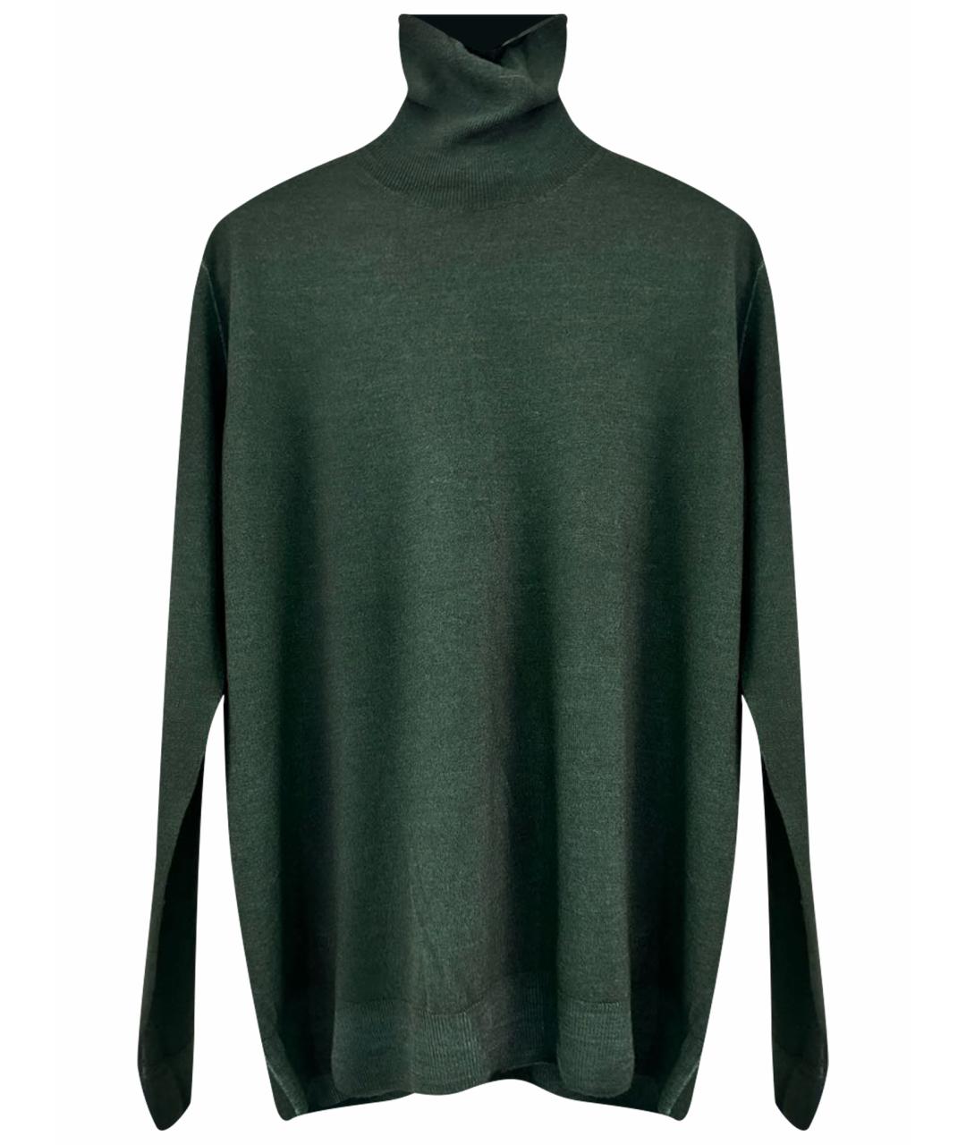 CORNELIANI Зеленая шерстяная водолазка, фото 1