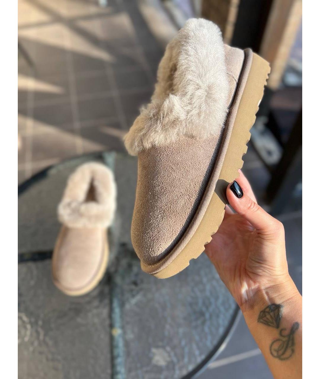 UGG AUSTRALIA Бежевые замшевые ботинки, фото 6