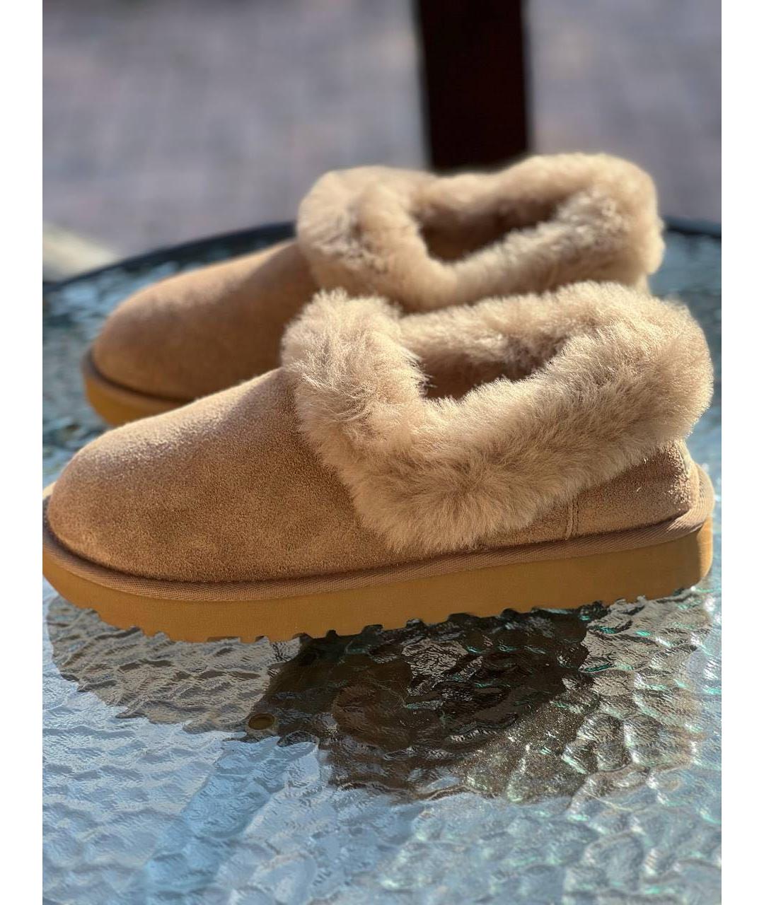 UGG AUSTRALIA Бежевые замшевые ботинки, фото 4