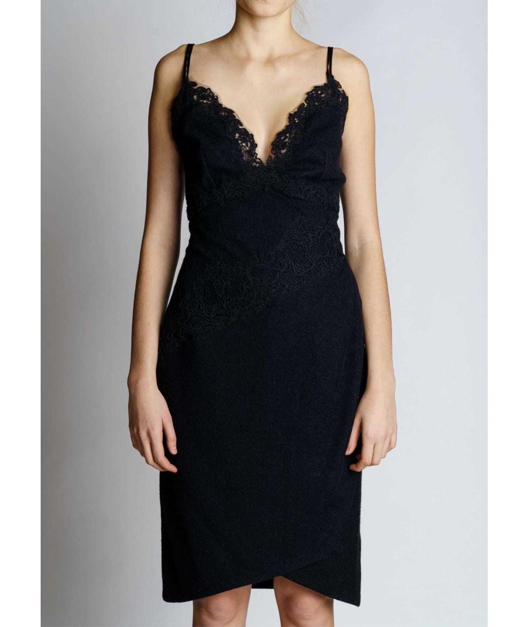 ERMANNO SCERVINO Черное шерстяное коктейльное платье, фото 2