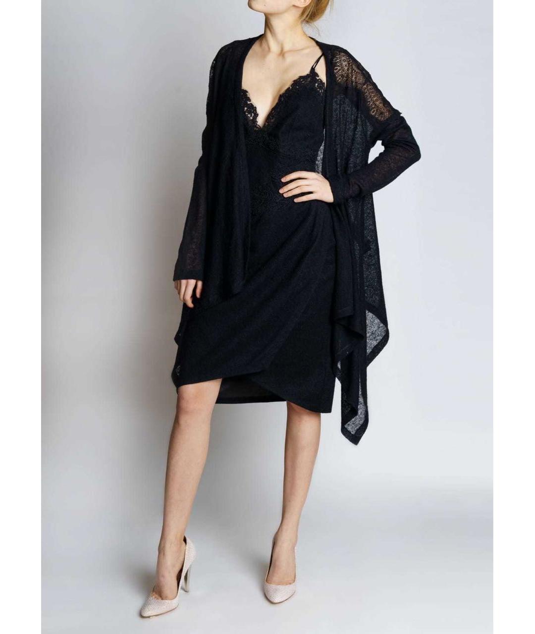 ERMANNO SCERVINO Черное шерстяное коктейльное платье, фото 4