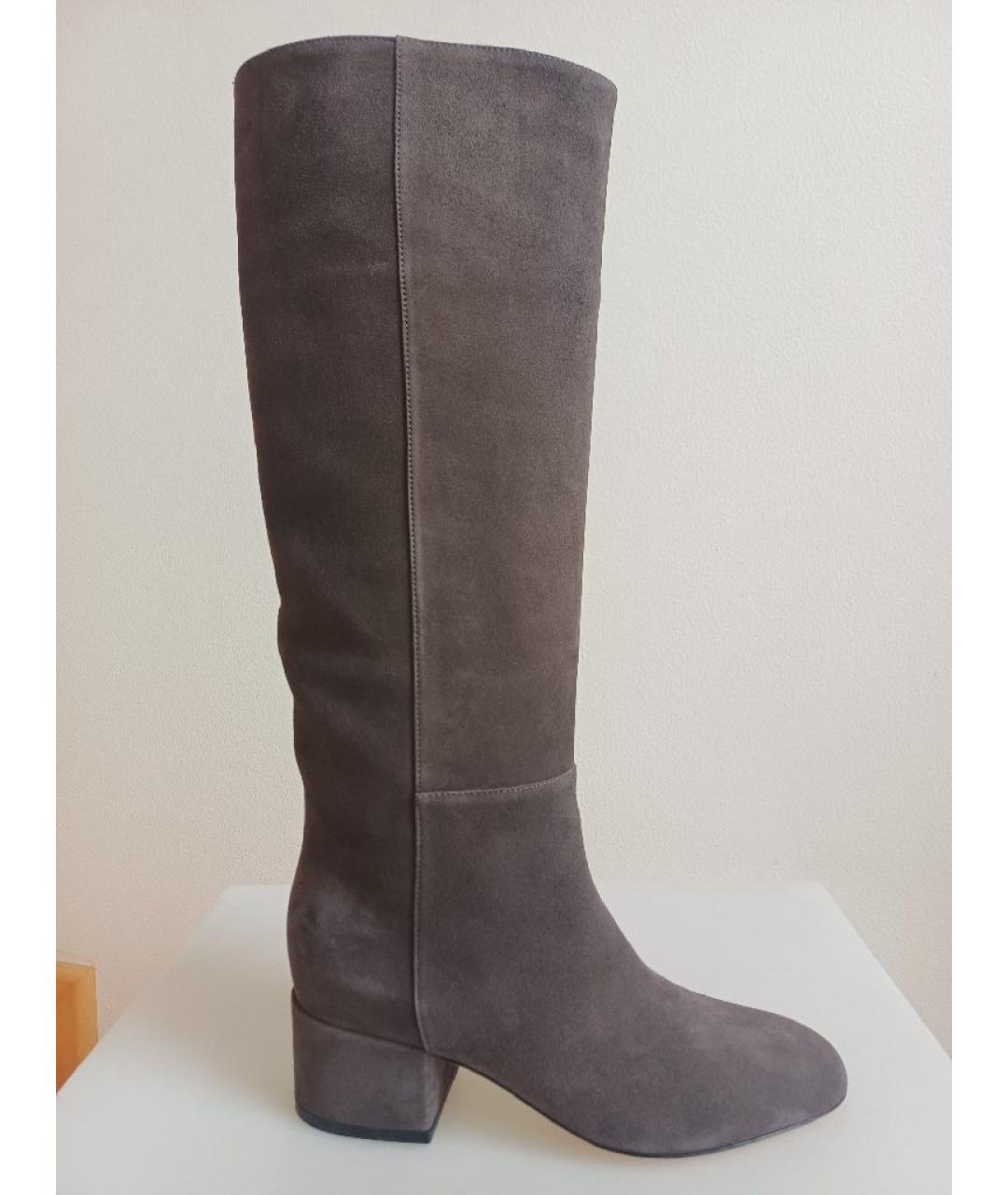 SERGIO ROSSI Серые замшевые сапоги, фото 10