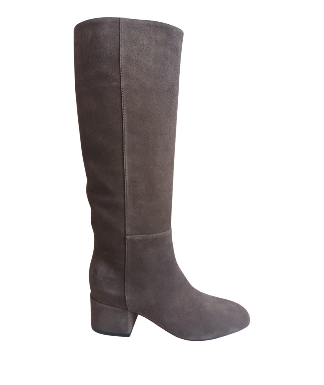SERGIO ROSSI Серые замшевые сапоги, фото 1