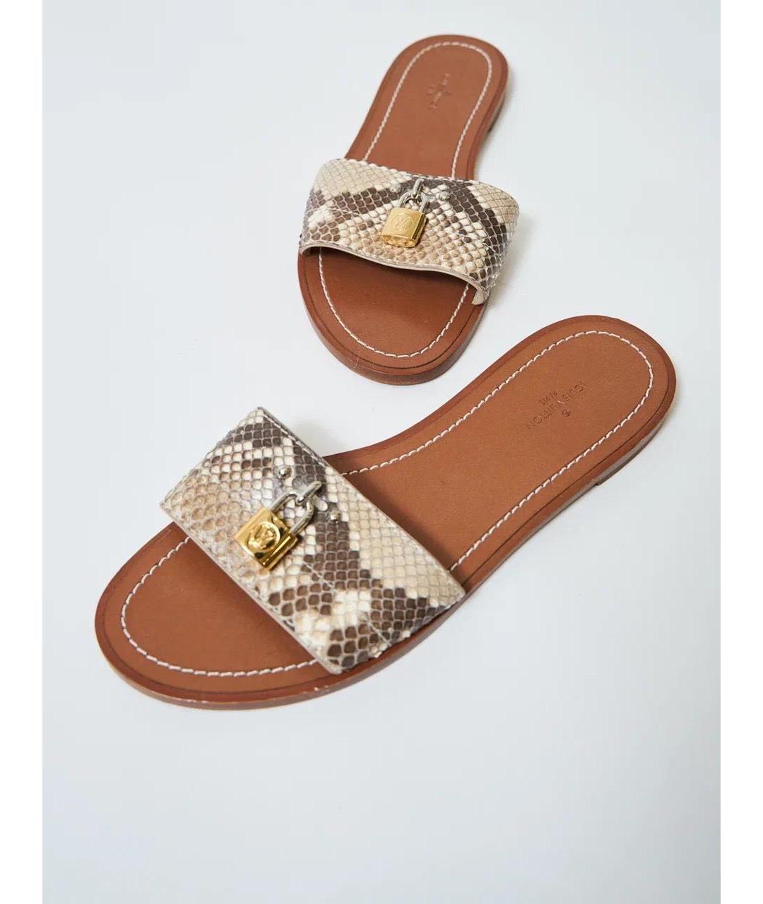 LOUIS VUITTON Шлепанцы из экзотической кожи, фото 5