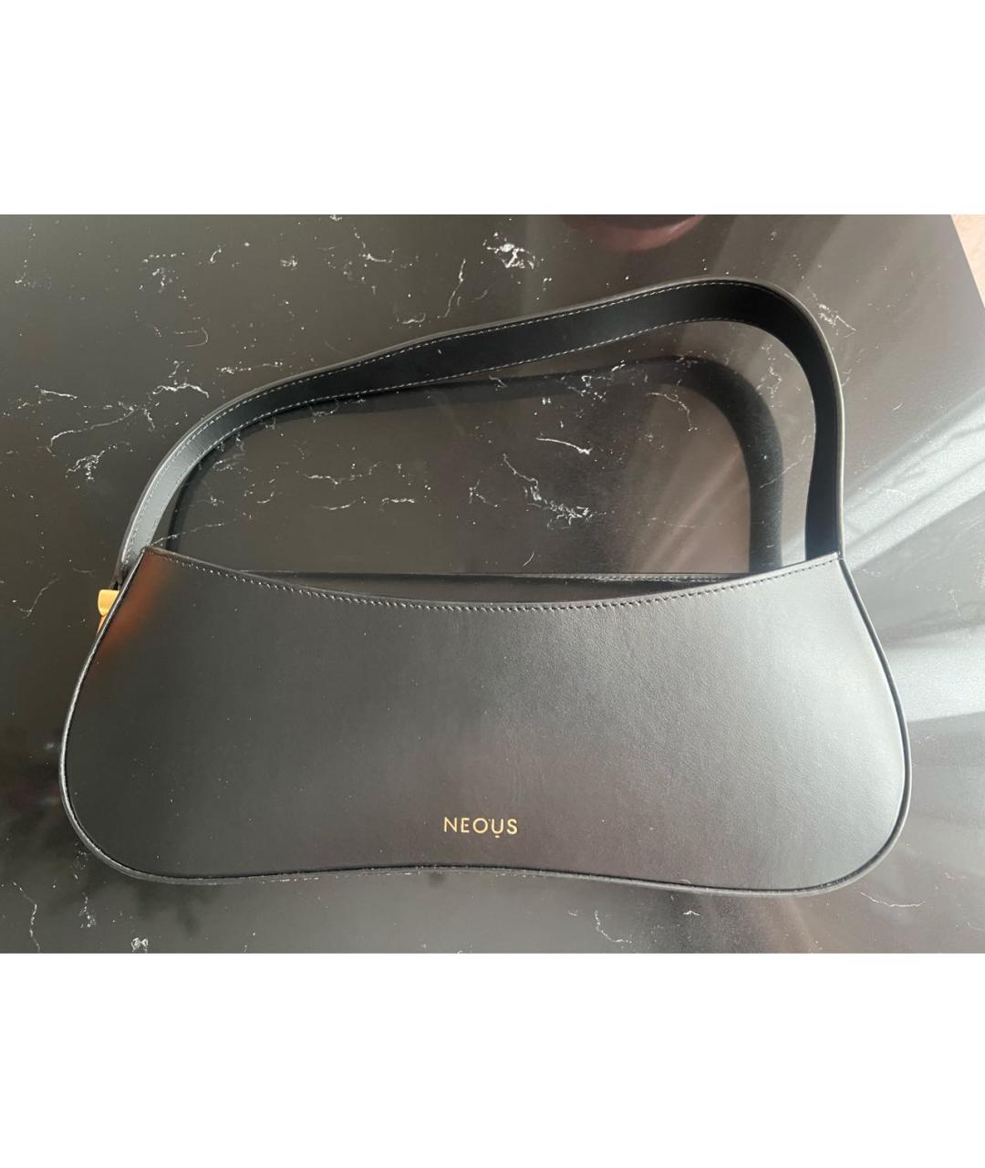 NEOUS Черная кожаная сумка через плечо, фото 4