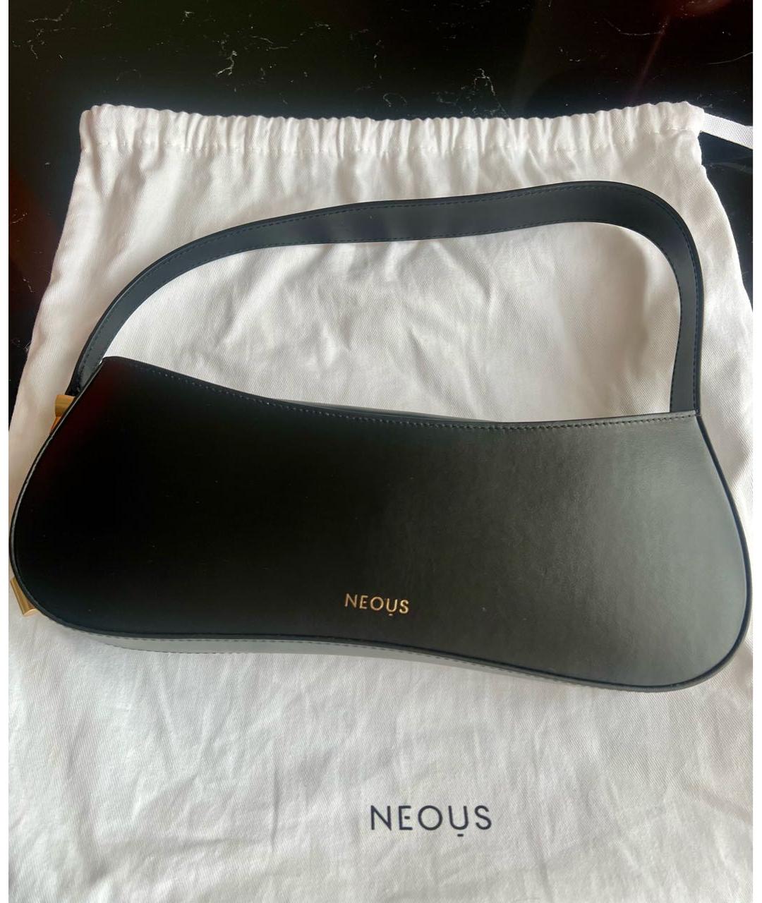 NEOUS Черная кожаная сумка через плечо, фото 2