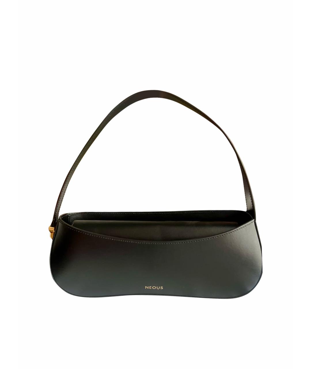 NEOUS Черная кожаная сумка через плечо, фото 1