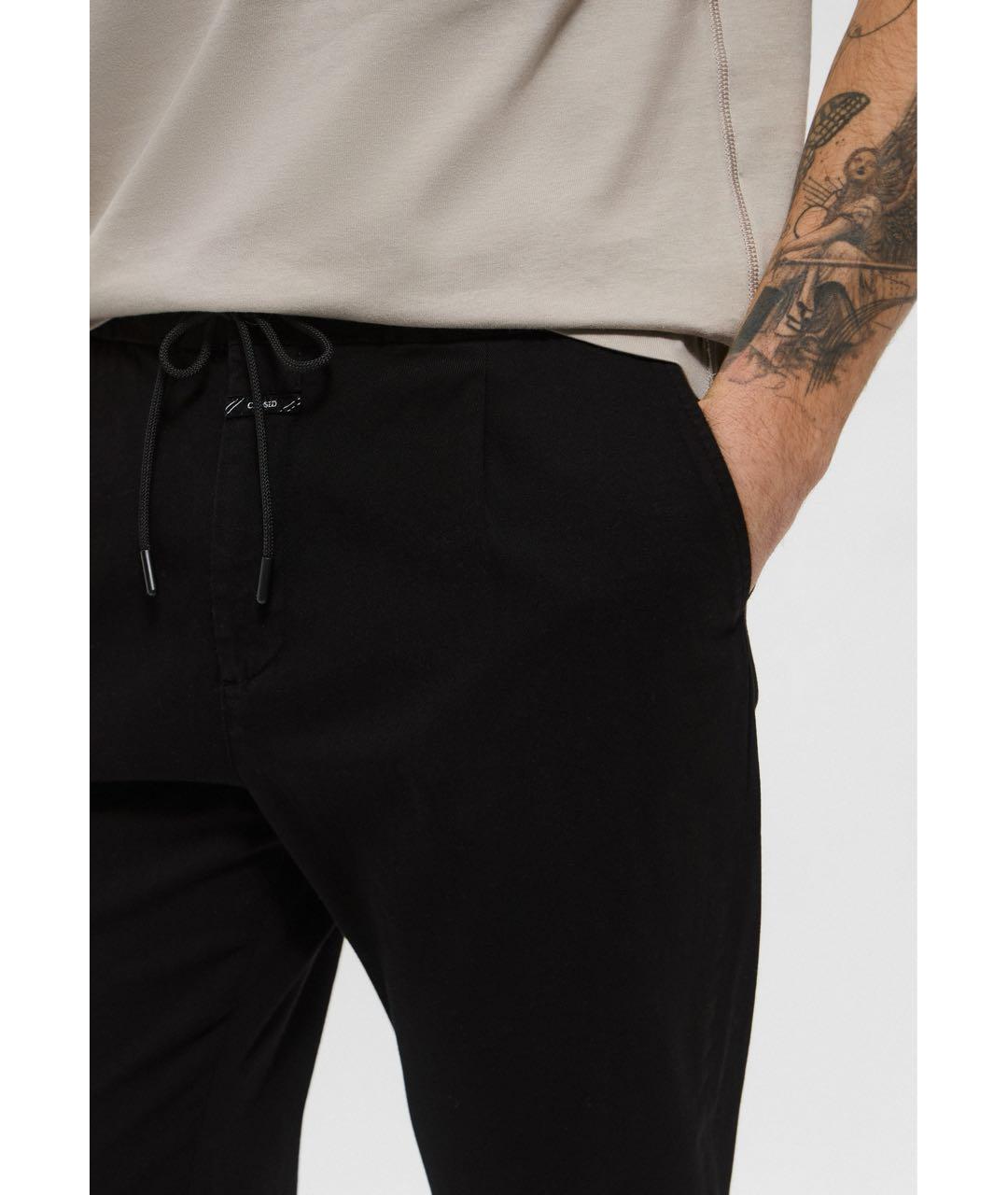 CLOSED Черные хлопко-эластановые повседневные брюки, фото 7