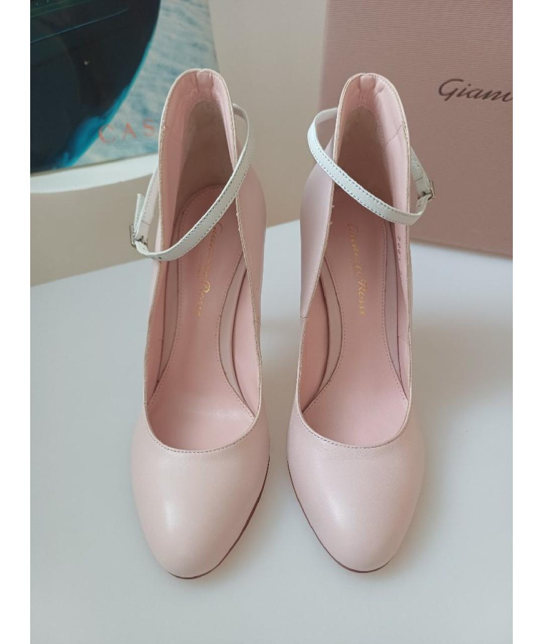 GIANVITO ROSSI Розовые кожаные туфли, фото 7