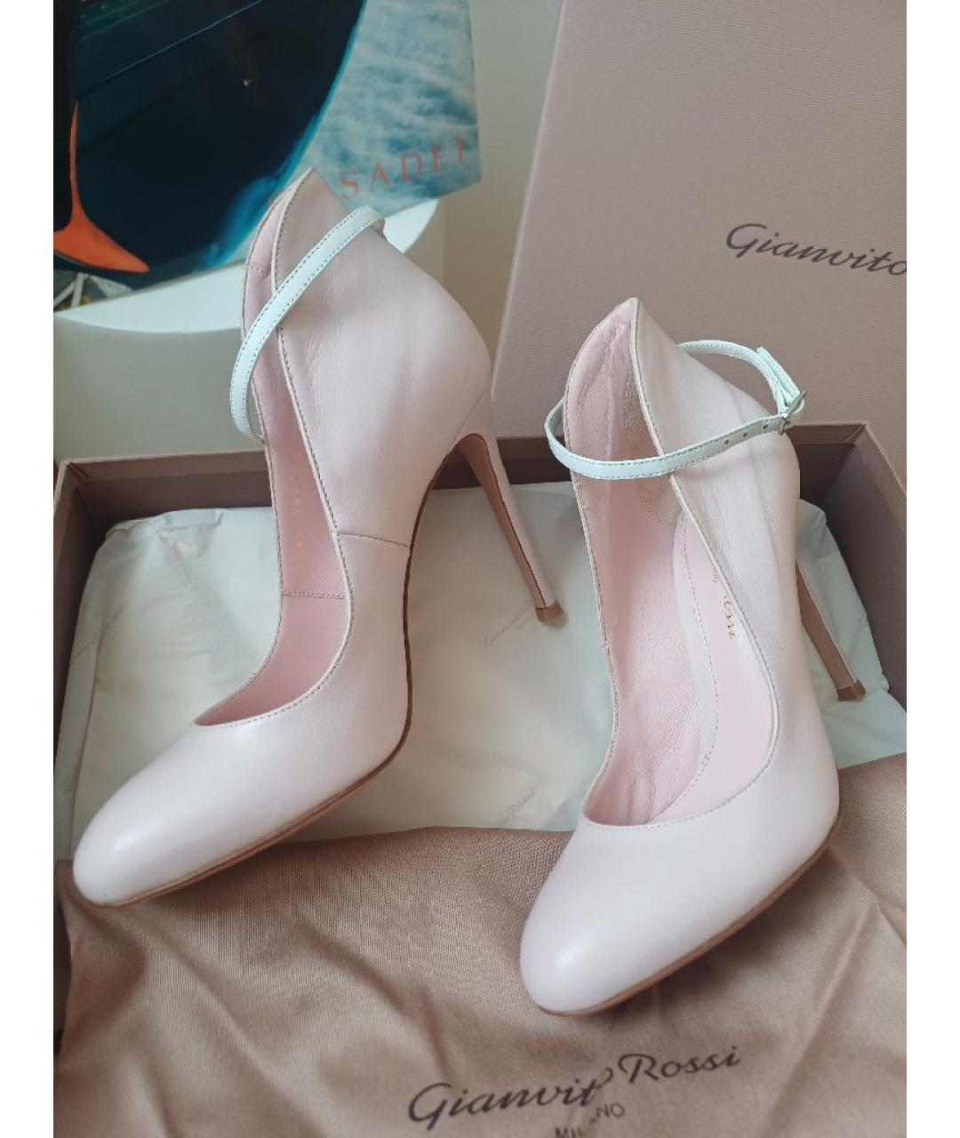 GIANVITO ROSSI Розовые кожаные туфли, фото 3