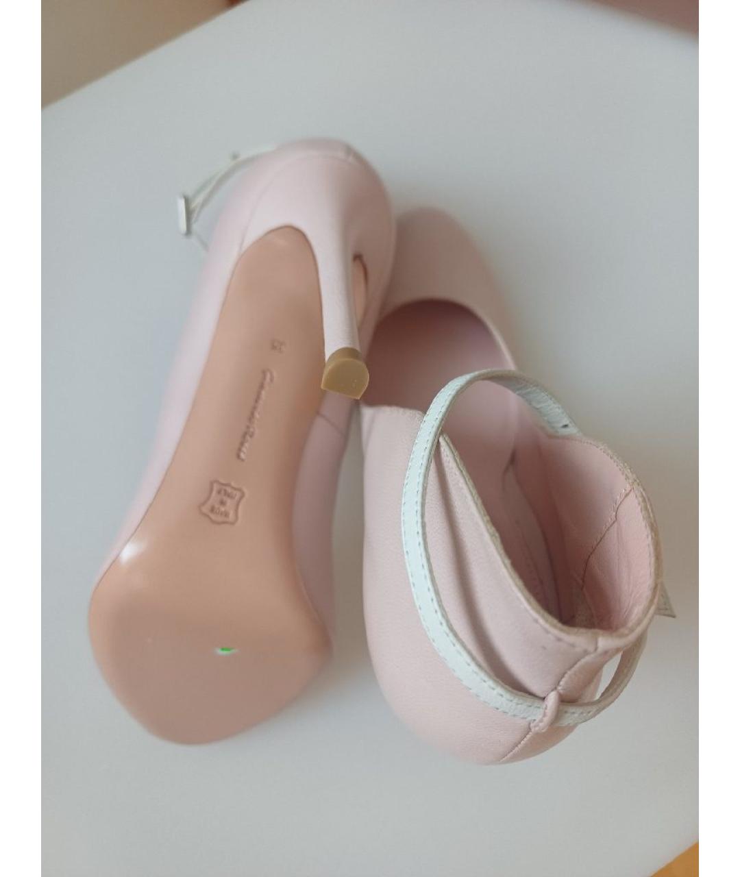GIANVITO ROSSI Розовые кожаные туфли, фото 9