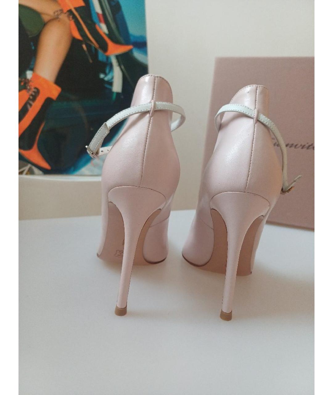 GIANVITO ROSSI Розовые кожаные туфли, фото 8