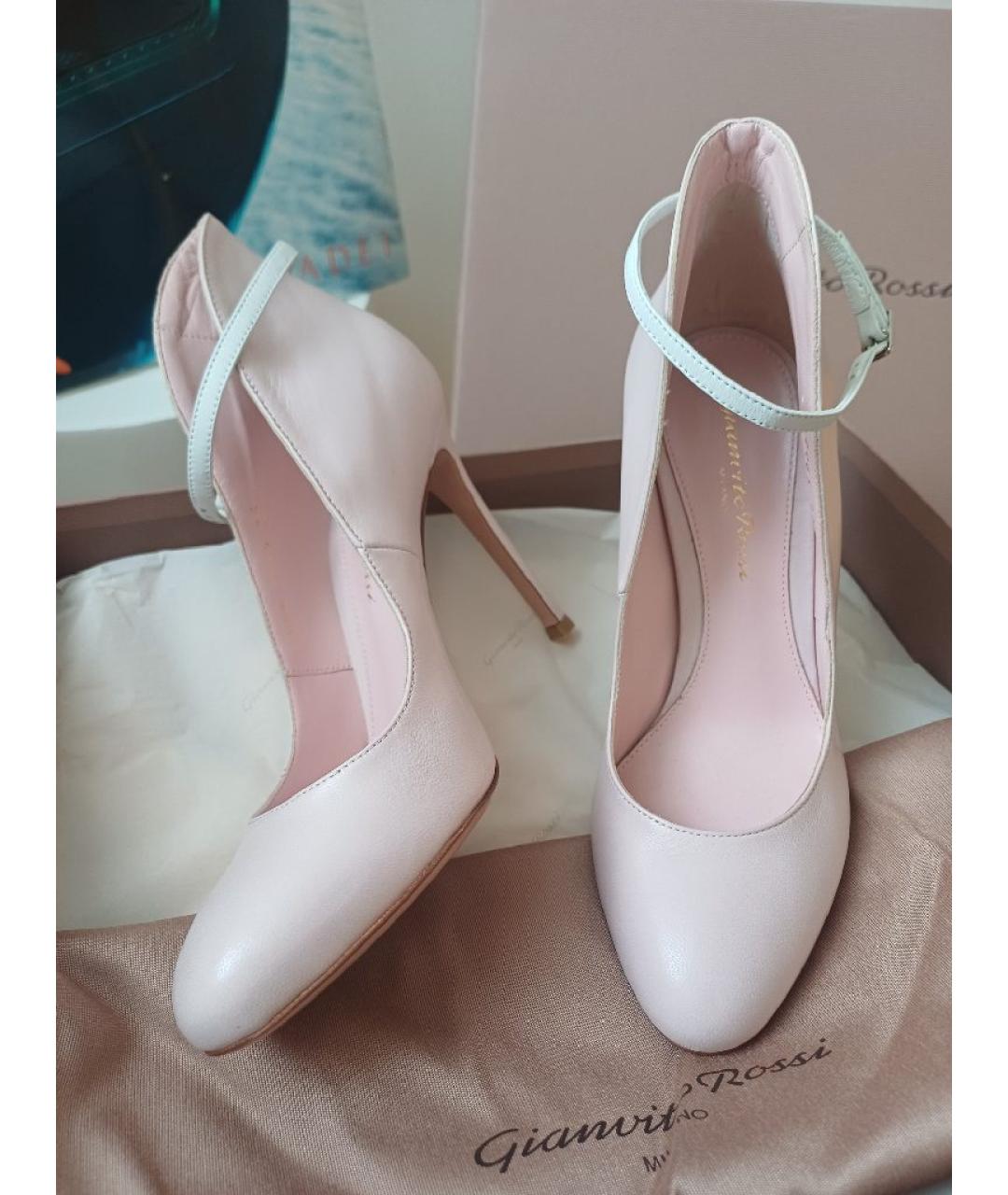 GIANVITO ROSSI Розовые кожаные туфли, фото 6