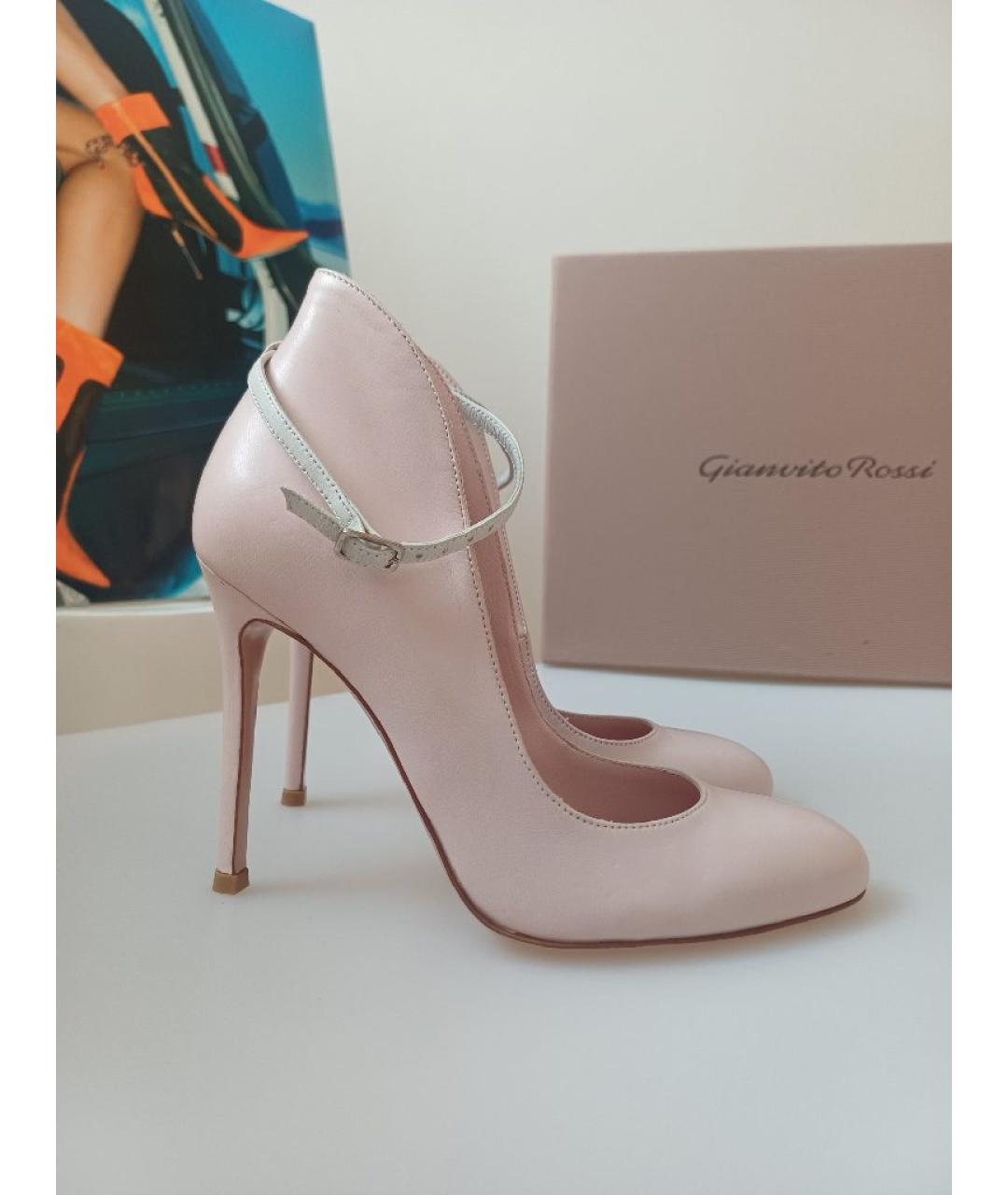 GIANVITO ROSSI Розовые кожаные туфли, фото 4