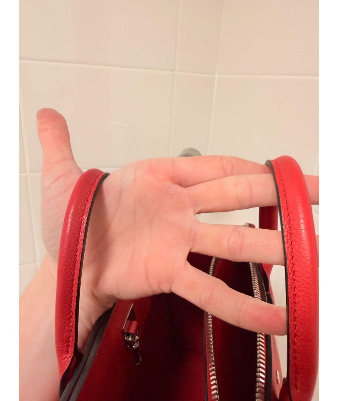 LOUIS VUITTON Красная кожаная сумка с короткими ручками, фото 5