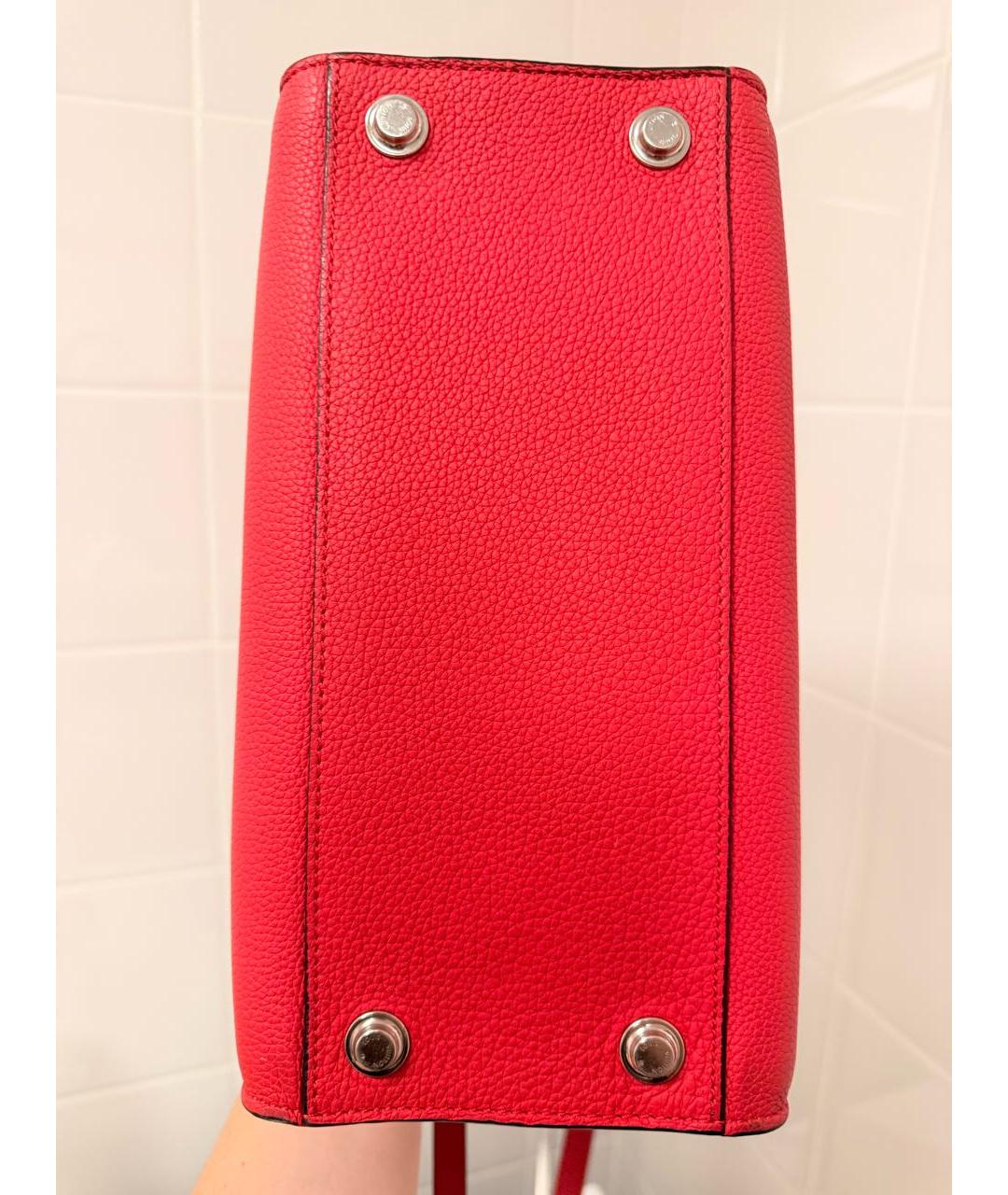 LOUIS VUITTON Красная кожаная сумка с короткими ручками, фото 4