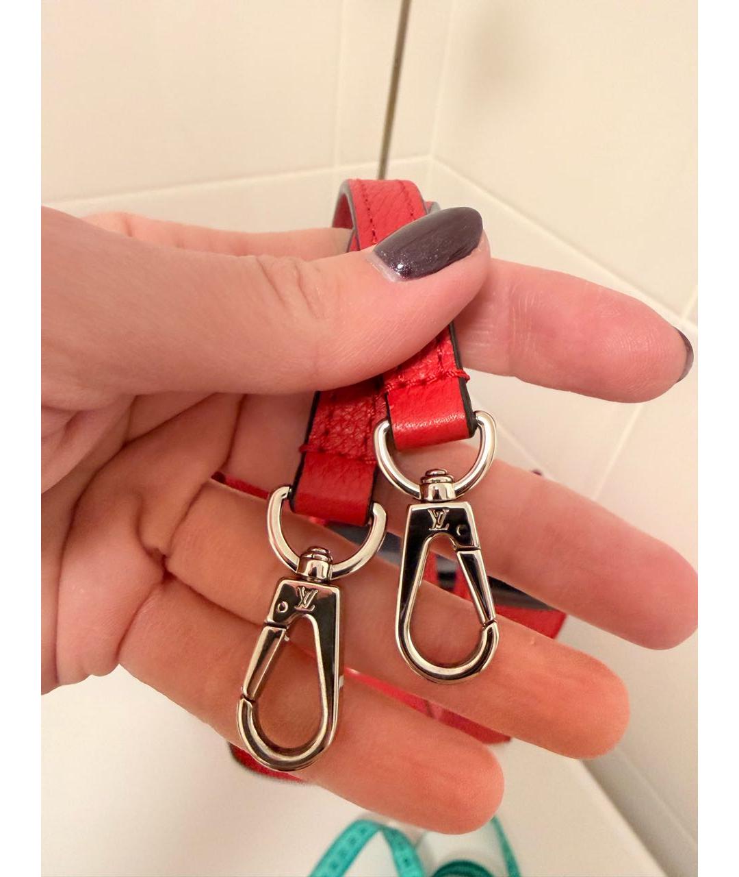 LOUIS VUITTON Красная кожаная сумка с короткими ручками, фото 7