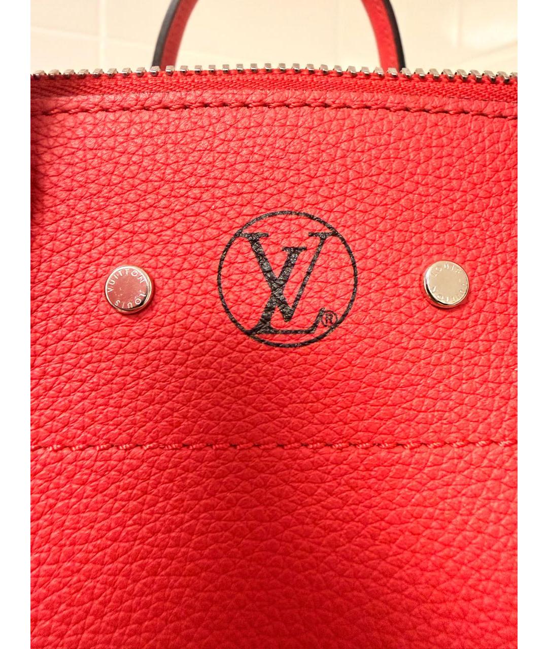 LOUIS VUITTON Красная кожаная сумка с короткими ручками, фото 3