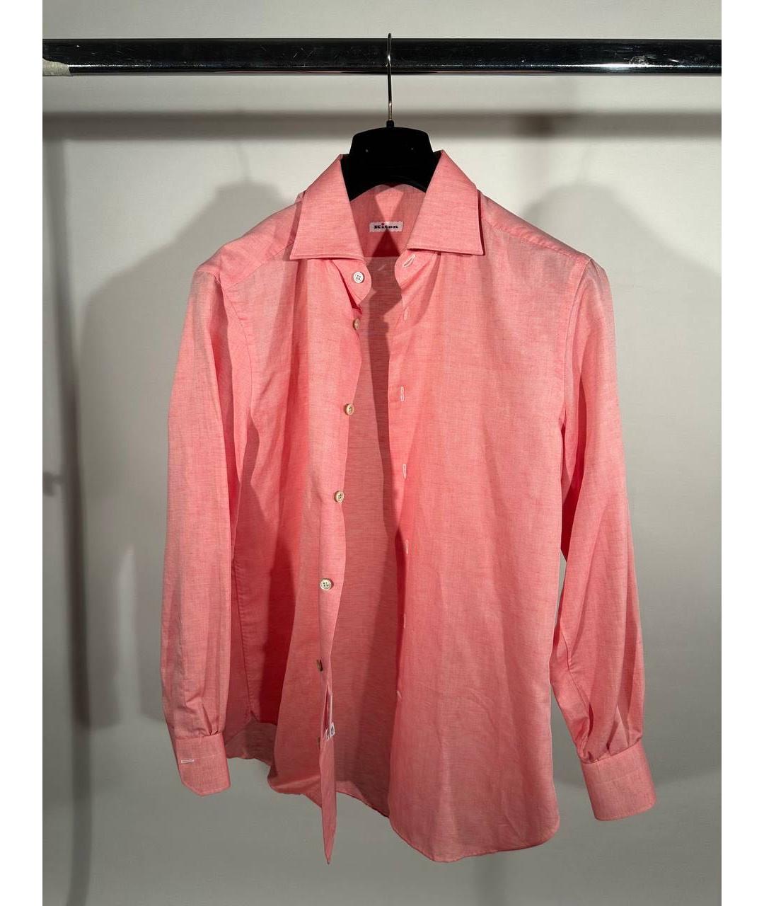 KITON Коралловая льняная кэжуал рубашка, фото 4