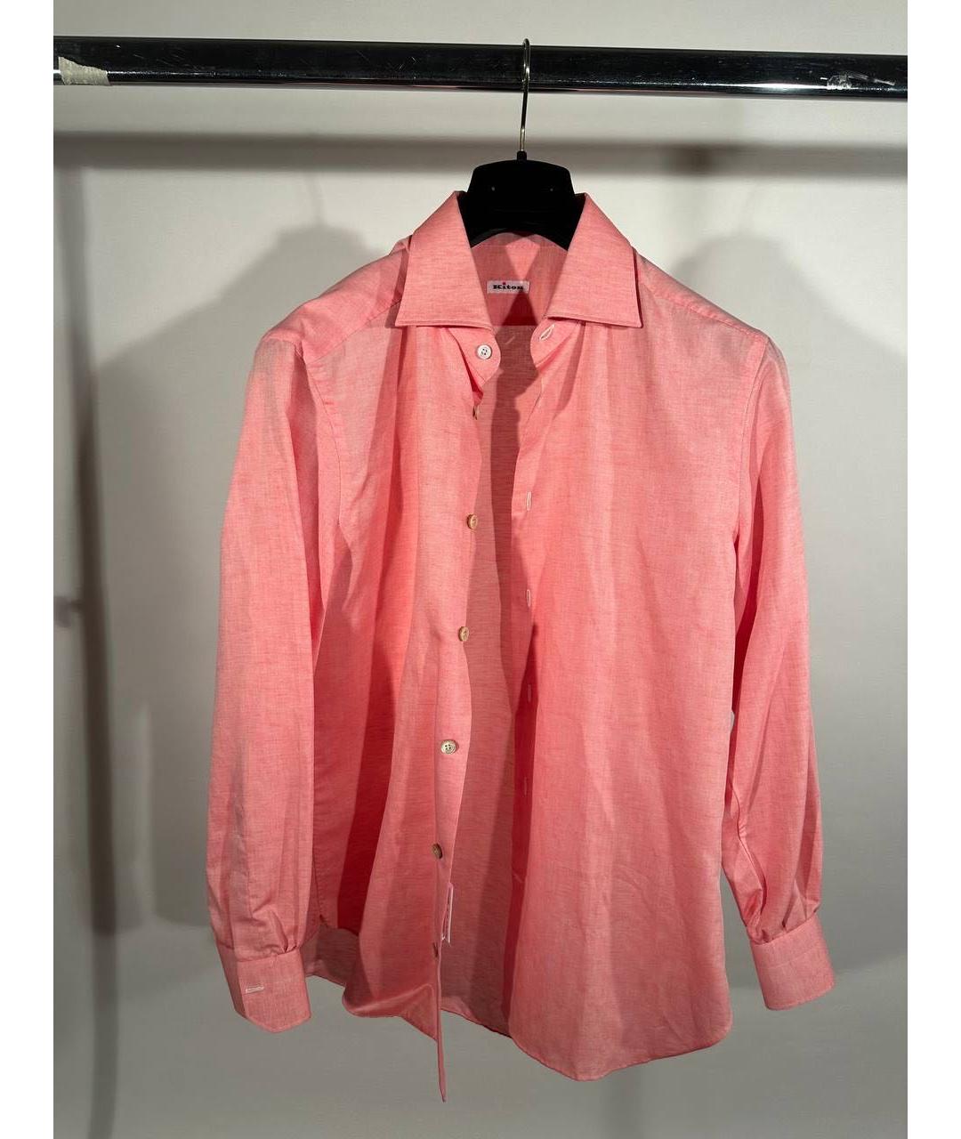 KITON Коралловая льняная кэжуал рубашка, фото 2