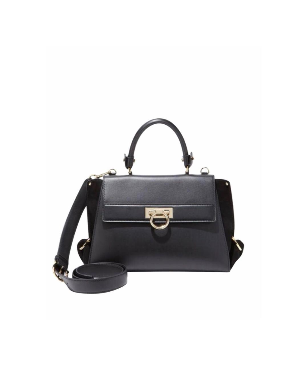 FERRAGAMO Черная кожаная сумка с короткими ручками, фото 9