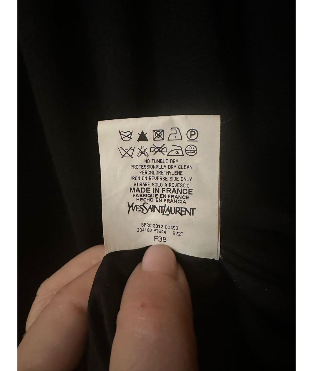 SAINT LAURENT Черное шерстяное коктейльное платье, фото 4