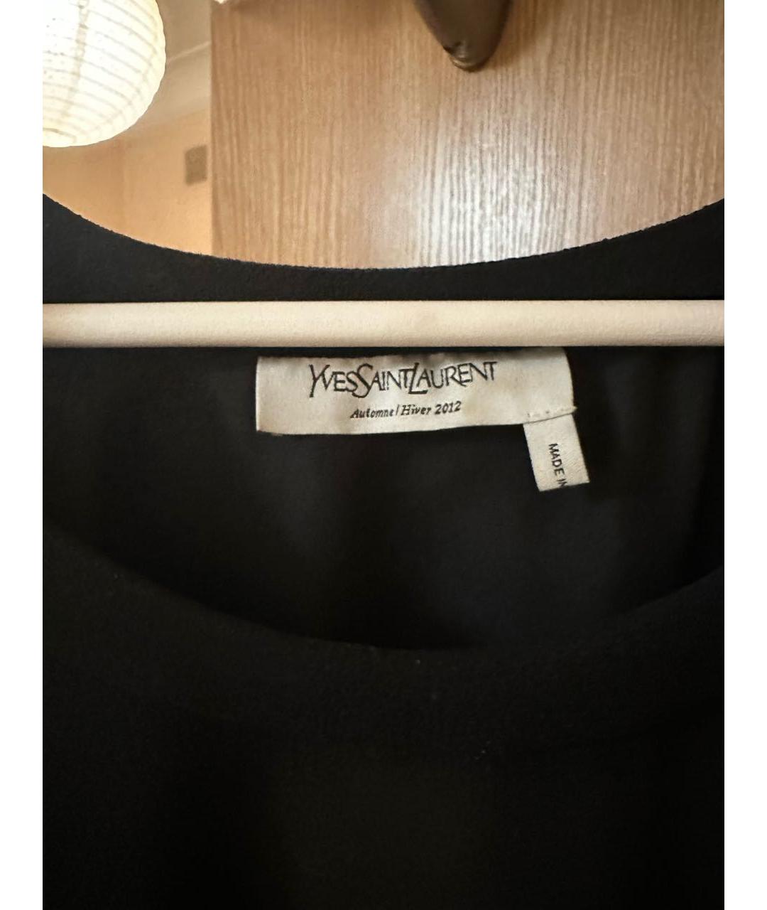 SAINT LAURENT Черное шерстяное коктейльное платье, фото 3