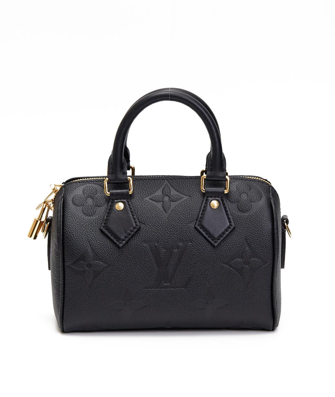 LOUIS VUITTON Черная кожаная сумка с короткими ручками, фото 7