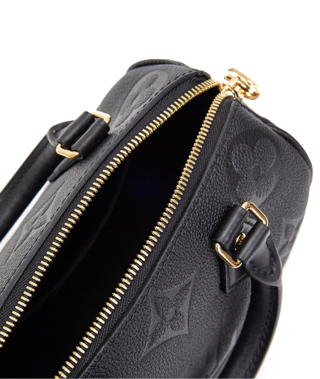 LOUIS VUITTON Черная кожаная сумка с короткими ручками, фото 5