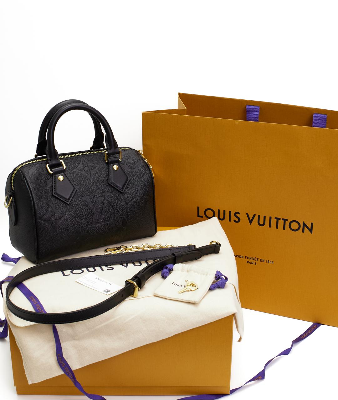 LOUIS VUITTON Черная кожаная сумка с короткими ручками, фото 6