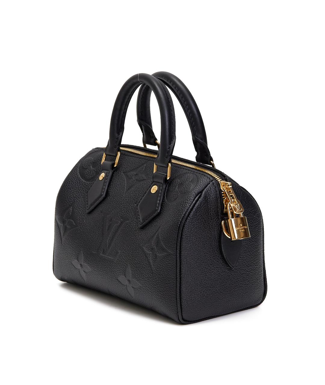 LOUIS VUITTON Черная кожаная сумка с короткими ручками, фото 4