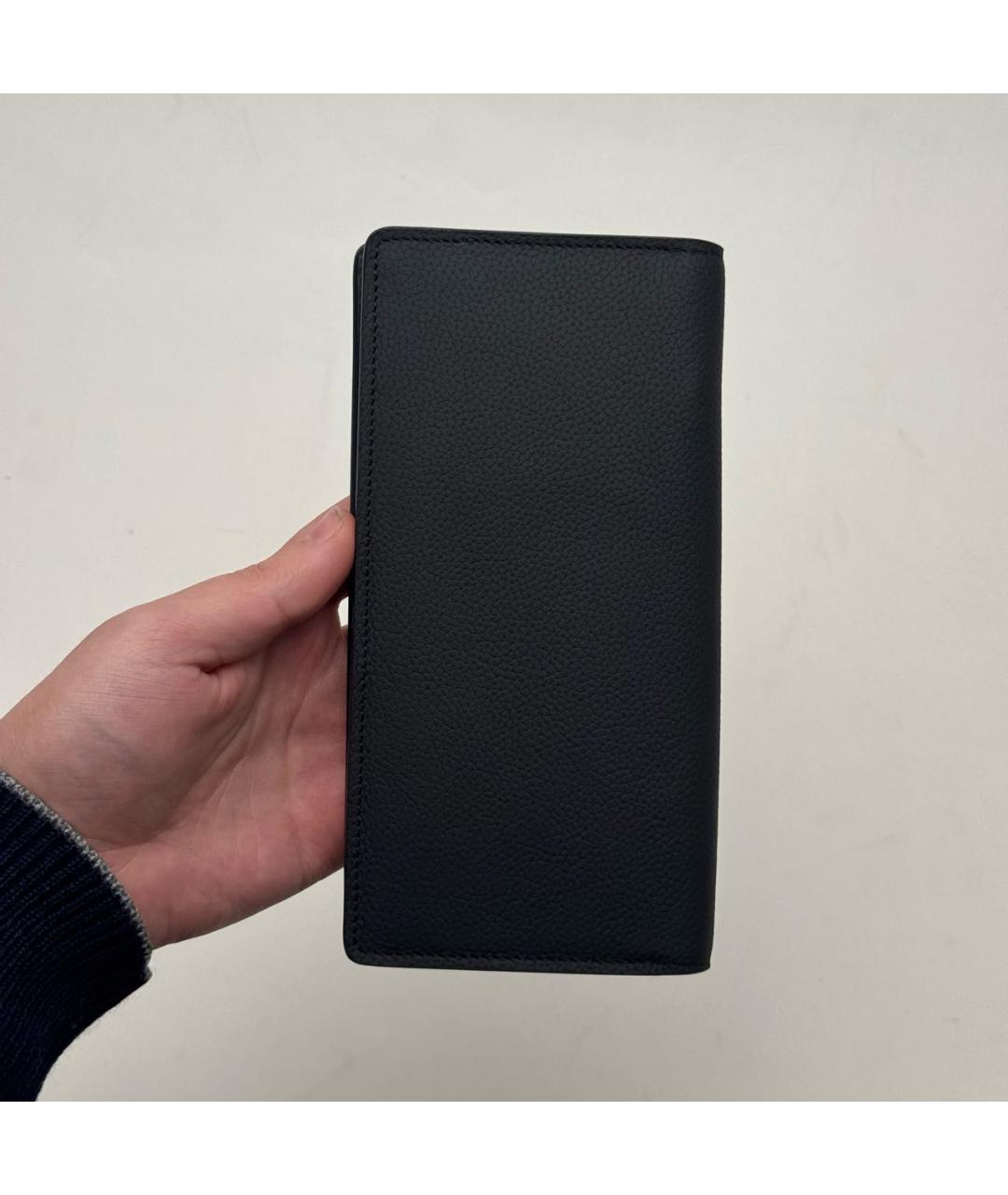 LOUIS VUITTON Черный кожаный кошелек, фото 2