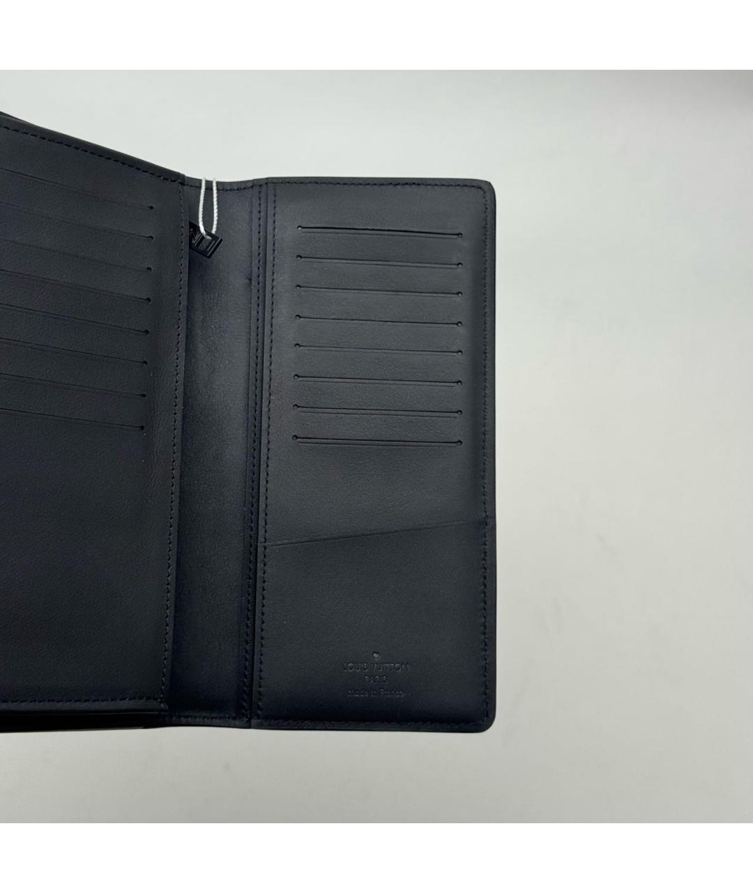 LOUIS VUITTON Черный кожаный кошелек, фото 6