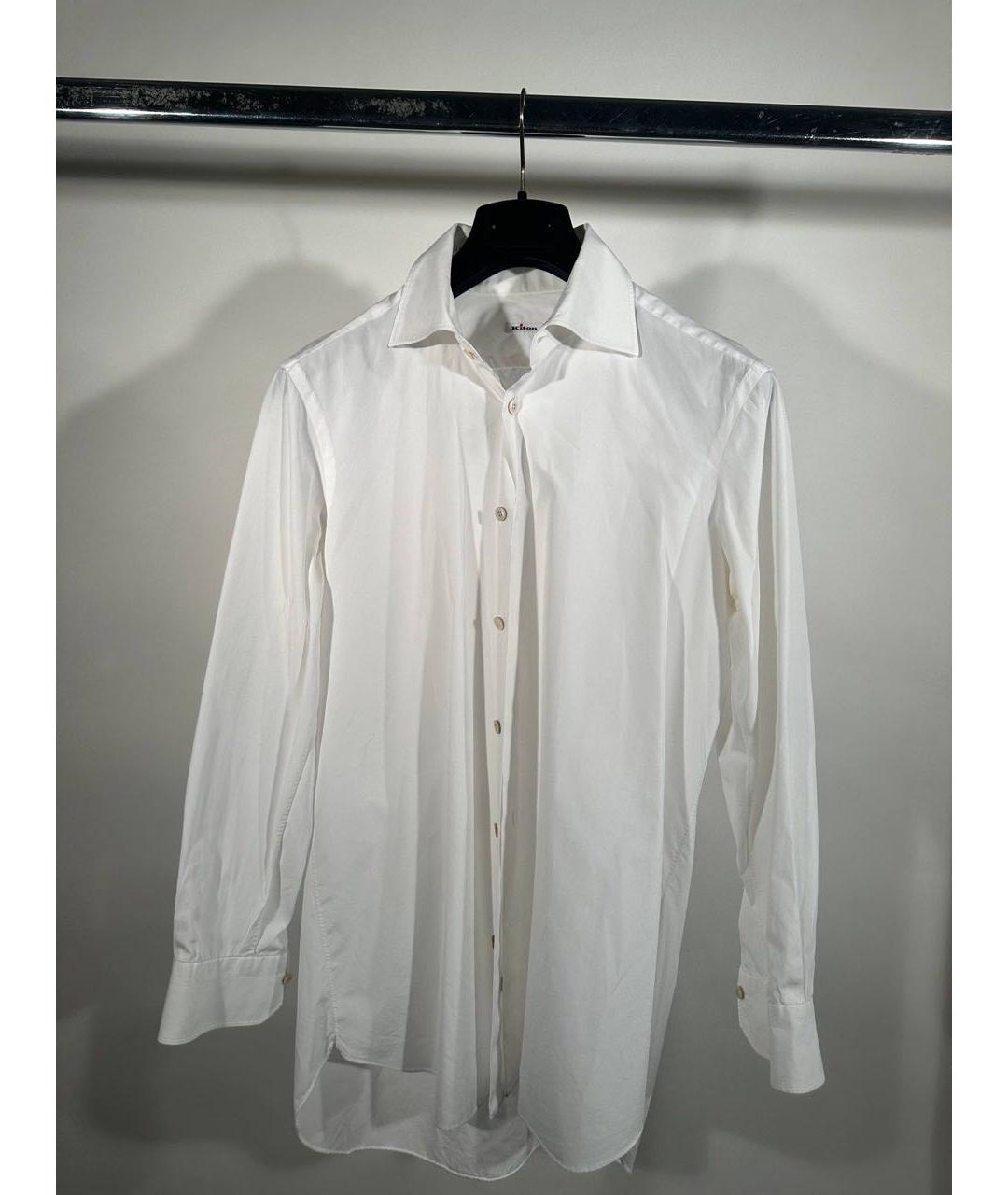KITON Белая хлопковая классическая рубашка, фото 2
