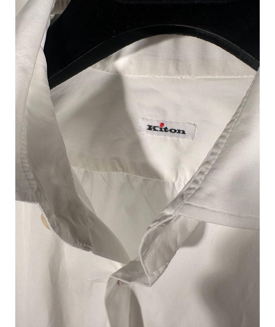 KITON Белая хлопковая классическая рубашка, фото 3