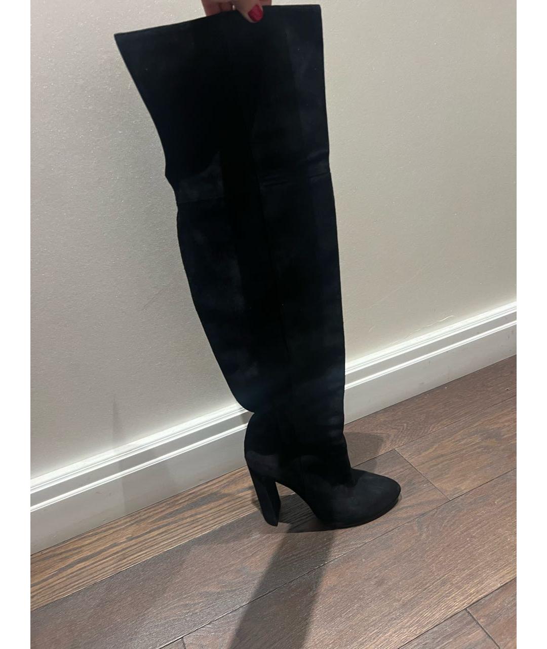 CHRISTIAN DIOR Черные замшевые ботфорты, фото 8